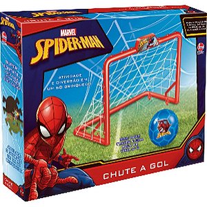 Brinquedo SPIDER-MAN Chute a GOL com 2 Traves, Bola e Pinos de Fixação
