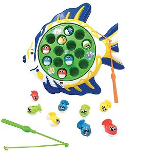 Brinquedo Pega Peixe com 2 Varinhas - Diversão com 15 Peixinhos