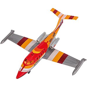 Brinquedo Máquina Avião a Jato com Rodinhas e Adesivos