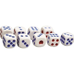 Brinquedo Diverso Dados N15 com 09 Unidades - Cartela com 9 Dados 1,5 CM