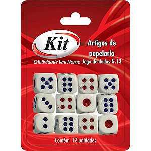 Brinquedo Diverso Dados N°13 com 12 Unidades