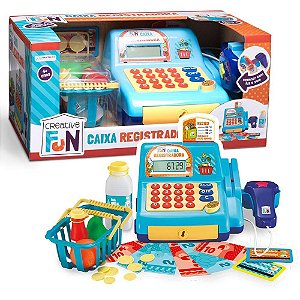 Brincando de Profissões Caixa Registradora Azul