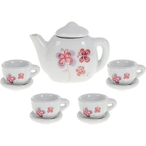 Brincando de Casinha Conjunto de CHÁ Porcelana 9 Peças