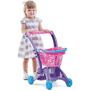 Brincando de Casinha - Carrinho Supermercadinho 2 em 1 com Cesto Removível