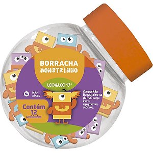 Borracha Decorada Monstrinho com Capa - Pote com 12