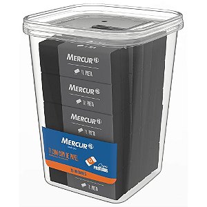 Borracha Colorida TR Preta com Capa de Papel Pote com 30 Unidades