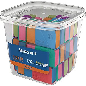 Borracha Colorida TR Color MIX com Capa – Pote com 24 Peças
