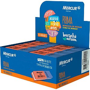 Borracha Colorida Prímã 40 para Lápis e Caneta - Caixa com 40 Unidades
