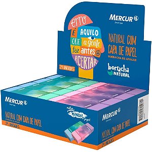 Borracha Colorida Natural com Capa Papel CX com 24