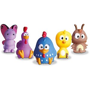 Bonecos Miniaturas Galinha Pintadinha em Vinil – KIT com 5 Personagens