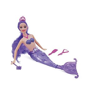 Boneca Sereia com Acessórios Cores Sortidas Blister 42X17X4CM