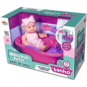 Boneca Milkinha Petit Banho Vinil 20CM