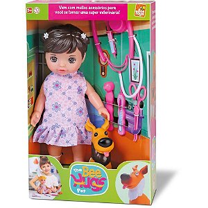 Boneca Bee HUGS PET com Acessórios