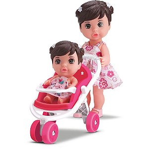 Boneca Bee HUGS Passeio com Carrinho