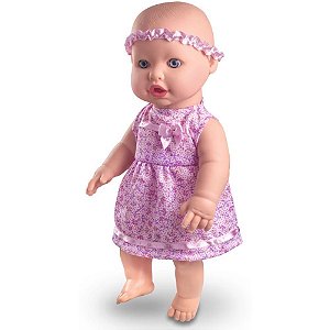 Boneca com Mecanismo Sapekinha FAZ Xixi 34CM com Mamadeira e Fralda