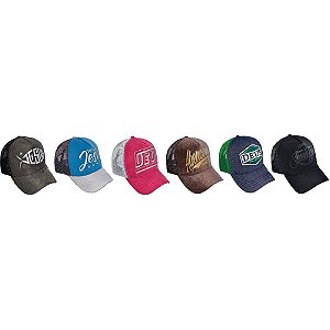 Boné Masculino ABA Curva Tecido Especial Pacote com 6