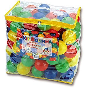 Bolinha para Piscina e Toca 100 Unidades - Cores AZUL, Amarelo, Verde e Vermelho