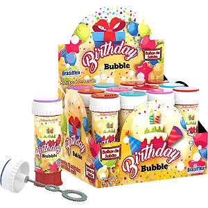 Bolha de Sabão Birthday 60ML com Jogo Labirinto - Caixa com 12 Unidades