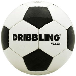 Bola de Futebol de Campo Dribbling FLASH PVC BRANCA/PRETA