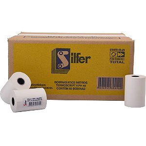 Bobina Térmica 57MM X 22M Branca 48G para Impressora Portátil - Caixa com 60