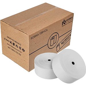 Bobina Térmica Relógio Ponto 57MMX300M Branca 48G Caixa com 06