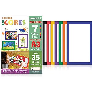 Bloco para Educação Artística Moldura A3 7 Cores 110G – 35 Folhas