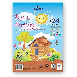 Bloco para Educação Artística Livro Criativo KIT Artista - 24 Folhas