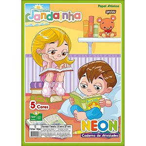 Bloco para Educação Artística Jandaia Color Neon A4 50 Folhas 75G
