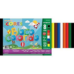 Bloco para Educação Artística Colors 8 Cores 32 Folhas 23,5X32,5 CM