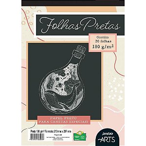 Bloco para Educação Artística ARTS Preto A4 180G 20 Folhas