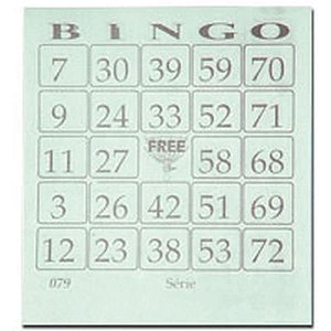 Bloco para Bingo Verde 110X100MM 100 Folhas - Pacote com 15
