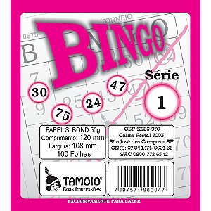 Bloco para Bingo Rosa 120X108MM 100 Folhas Sulfite Pacote com 15