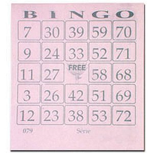 Bloco para Bingo Rosa 110X100MM 100 Folhas Pacote C/15