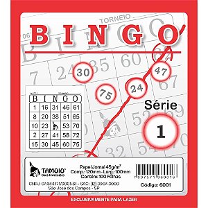 Bloco para Bingo Jornal 120X108MM 100 Folhas - Pacote com 15