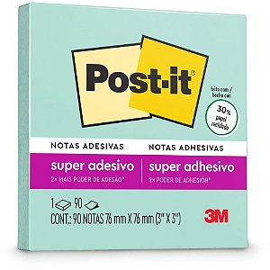 Bloco de Recado POST-IT 76X76MM Menta 90 Folhas