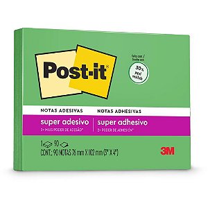 Bloco de Recado POST-IT 657 Verde RECL 76X102MM 90 Folhas