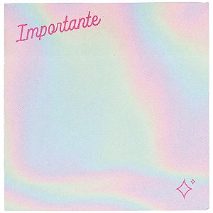 Bloco de Recado Autoadesivo Vibes PINK Holográfico 76X76MM - 100 Folhas - Caixa com 12