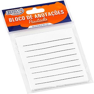 Bloco de Recado Autoadesivo SMART Notes Pautado 76X76MM Branco - 50 Folhas