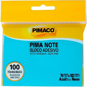 Bloco de Recado Autoadesivo Pimanote Azul 76X102MM 100FLS