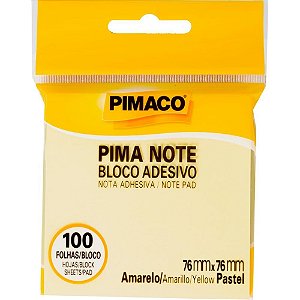 Bloco de Recado Autoadesivo Pimanote Amarelo 76X76MM 100 Folhas