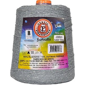 Barbante Colorido 600G 4/8 Fios 420M Cinza ESCUR