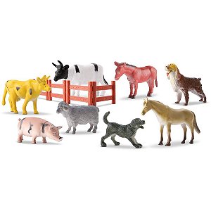Miniatura Colecionável KIT Animais da Fazenda com Acessórios