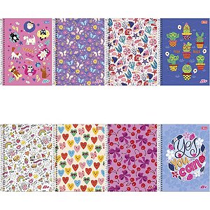 Caderno 01X1 Capa Dura D+ Feminino 96 Folhas - Pacote com 04