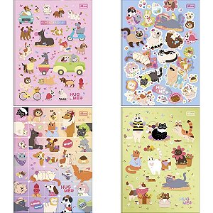Caderno Brochurão Capa Dura HUG ME 80 Folhas - Pacote com 5
