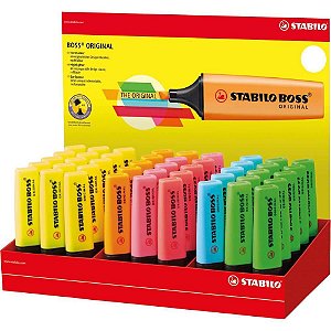 Caneta Marca Texto Stabilo BOSS 6 Cores – Display com 45 Unidades