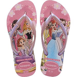 Chinelo Havaianas Infantil Princesas SLIM KIDS 31/32 Rosa