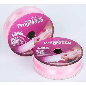 Fita Voal com Cetim 22MM 10M Rosa Claro