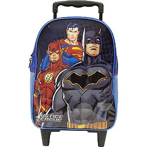 Mochila Infantil com Rodinha Liga da Justiça X