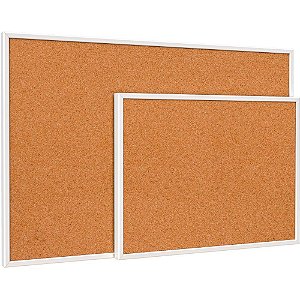 Quadro de Aviso Moldura Madeira Cortiça 70X50CM - FIT BCO