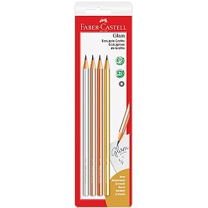 Lápis Preto Redondo Ecolápis Grafite GLAM - Blister com 4